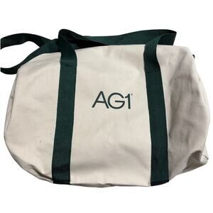 AG1 Athletic Greens Duffle Bag Cream Canvas